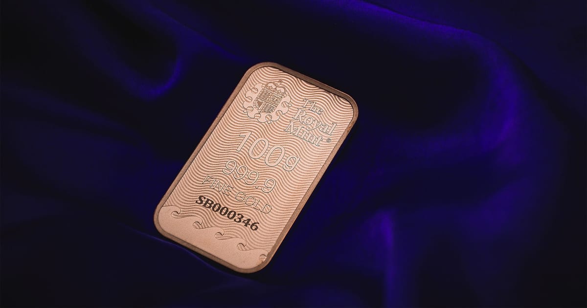 Elegant gold bar resting on deep purple velvet, symbolizing wealth and luxury.